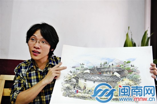 小施和他的作品，安溪龍涓土堡