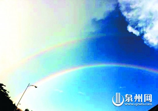 南安昨現罕見“雙彩虹”
